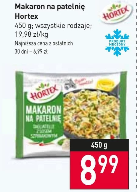 Hortex Makaron na patelnię tagliatelle ze szpinakiem w sosie śmietankowym 450 g