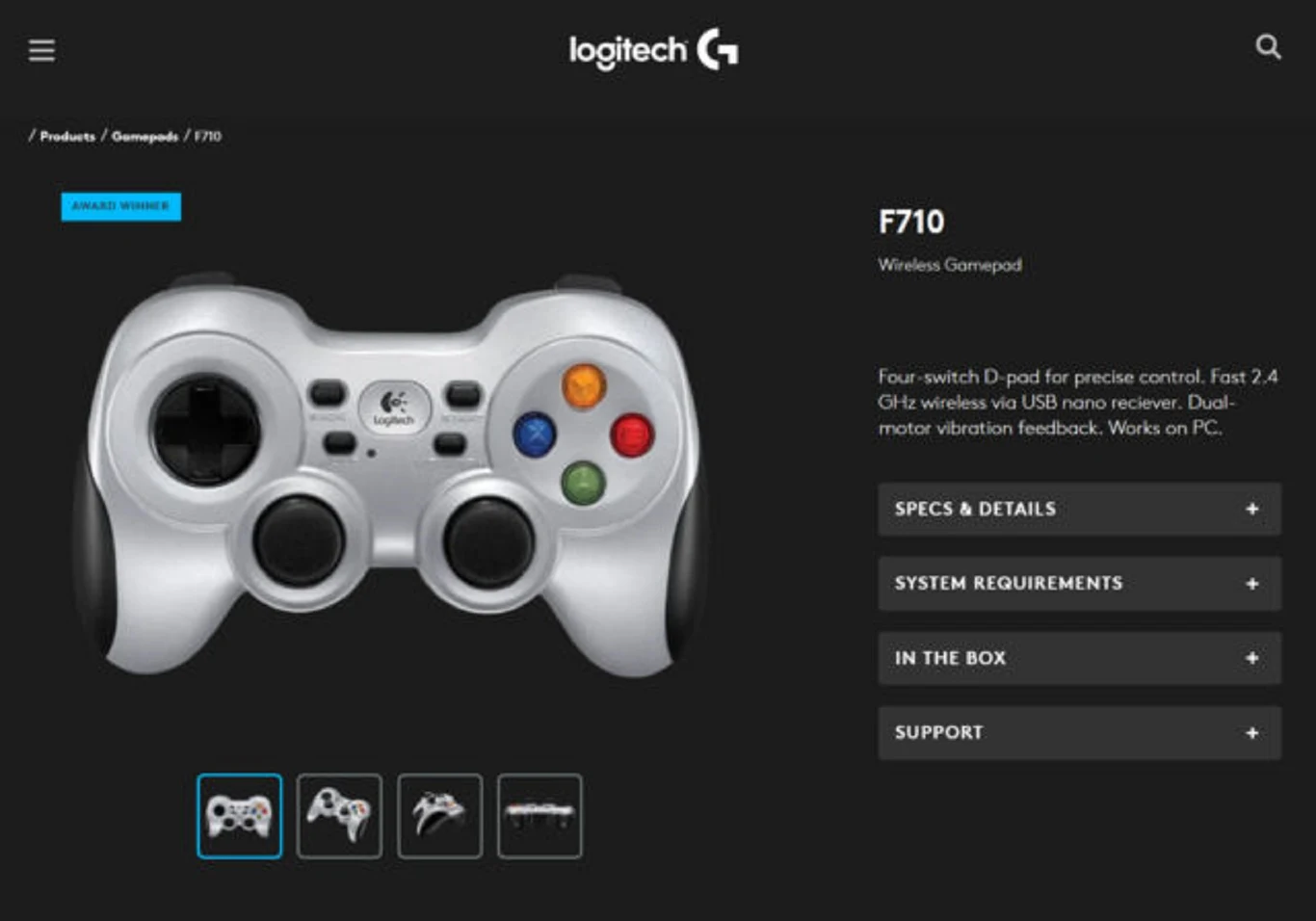 Bezprzewodowy gamepad Logitech F710 / zdjęcie: Logitech. Bezprzewodowy gamepad Logitech F710 / zdjęcie: Logitech.