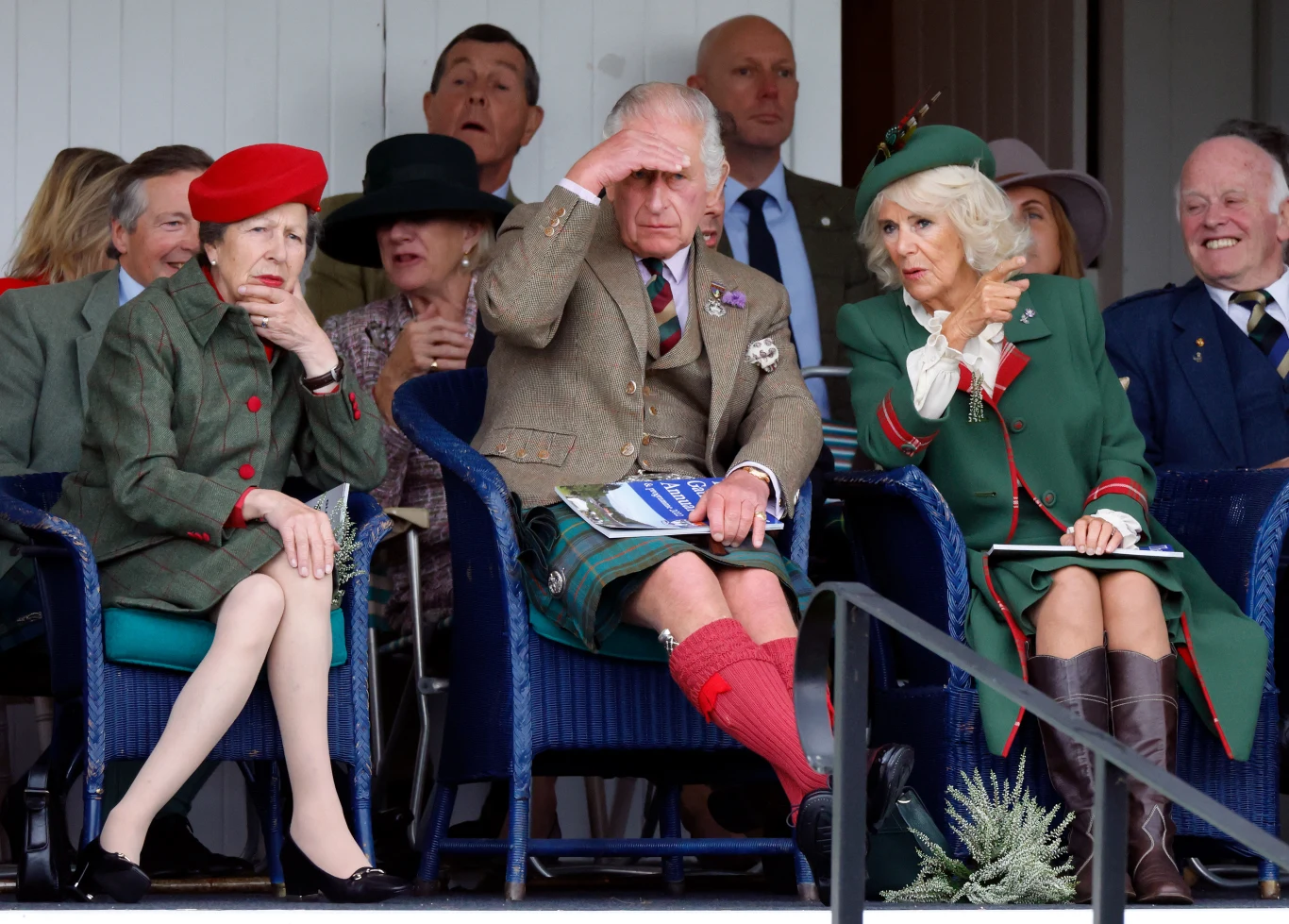 Księżniczka Anna, król Karol III i królowa małżonka Camilla Księżniczka Anna, król Karol III i królowa małżonka Camilla