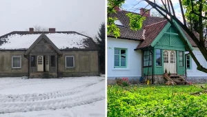 Siedlisko na Mazurach przed i po,