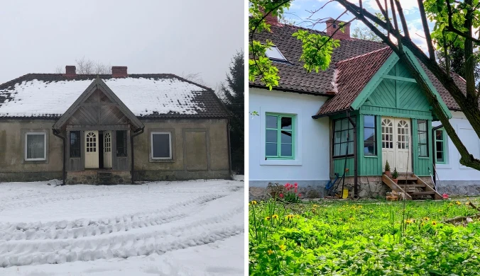 Siedlisko na Mazurach przed i po,