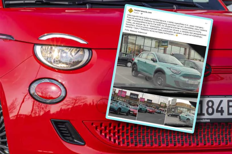 Fiat 600 pod galerią w Żorach  /fot. zrzut ekranu z profilu kacperwaucie.com na Facebooku