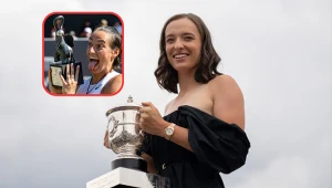 Iga Świątek z trofeum za wygranie Rolanda Garrosa. W kwadracie Caroline Garcia z pucharem za triumf w Bad Homburg. 