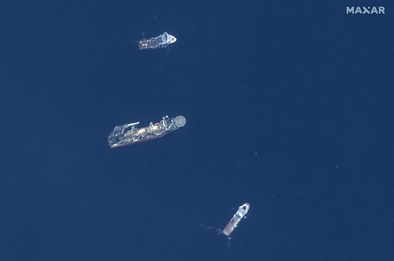 Zdjęcie satelitarne obszaru poszukiwań łodzi Titan na Oceanie Atlantyckim
