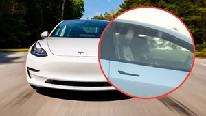 Kobieta siedząca kierownicą Tesli Model 3 na S5 prawdopodobnie spała /fot. zrzut ekranu z filmu na kanale StopCham na YouTube