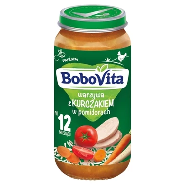 BoboVita Warzywa z kurczakiem w pomidorach po 12 miesiącu 250 g - 2