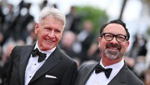 James Mangold i Harrison Ford na premierze filmu "Indiana Jones i artefakt przeznaczenia" w Cannes (18 maja 2023)
