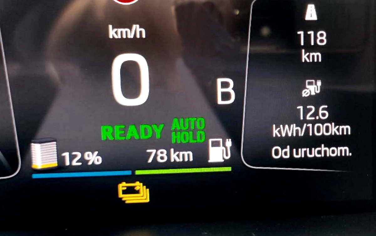 Przejechane 118 km przy średnim zużyciu energii 12,6 kWh/100 km