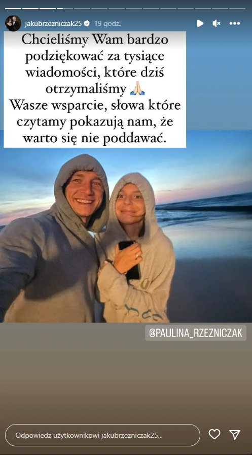 Jakub Rzeźniczak dziękuje na Instagramie Jakub Rzeźniczak dziękuje na Instagramie
