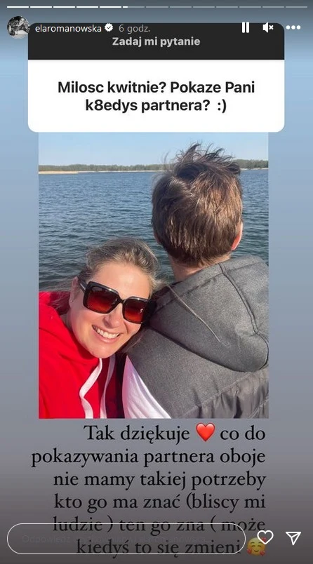 Elżbieta Romanowska odpowiada na pytanie o ukochanego