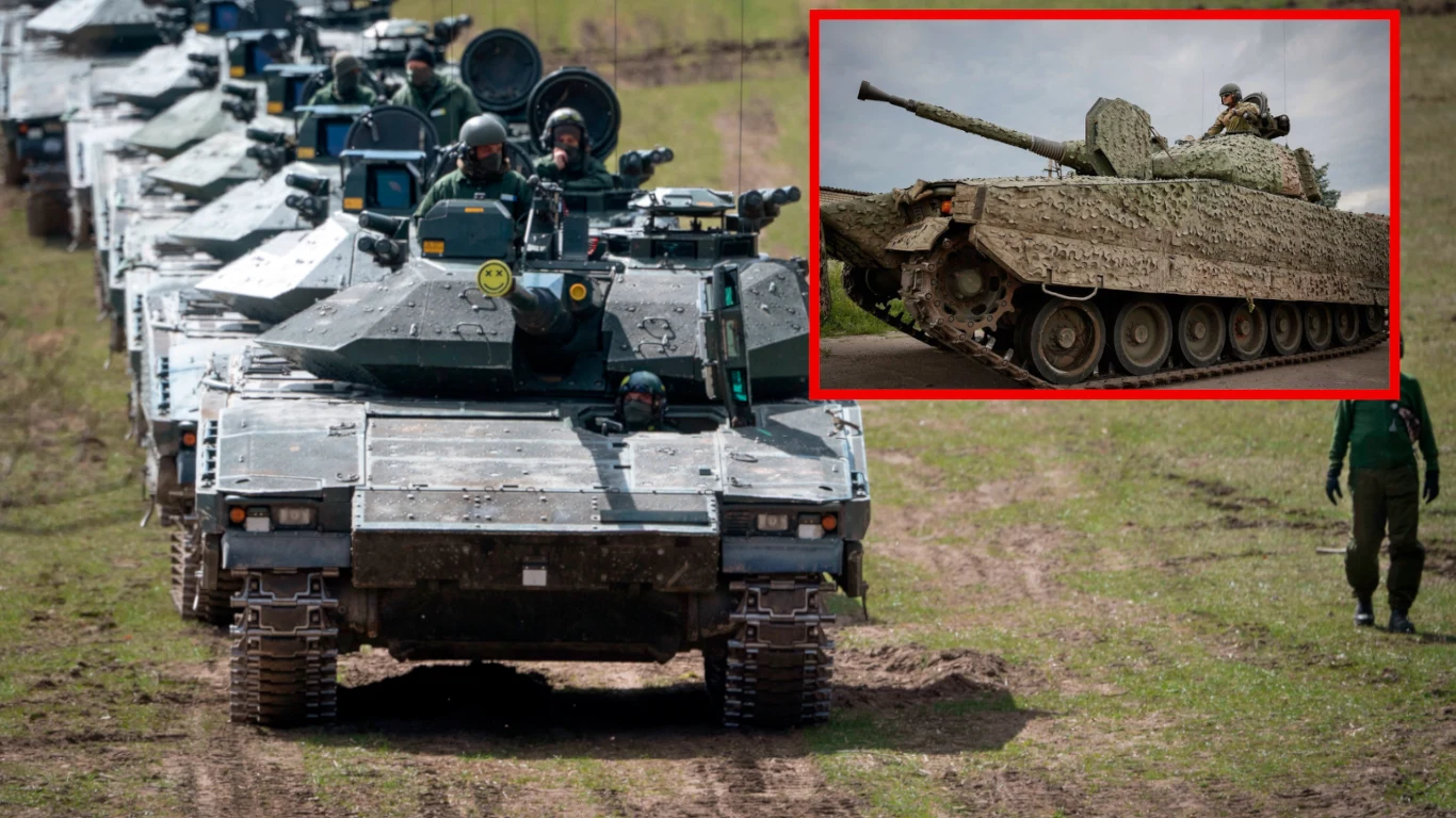 Jeszcze w maju Ukraińcy jeździli nimi w Szwecji na ćwiczeniach. Dziś wozy CV90 już są na froncie i czekają na atak. Jeszcze w maju Ukraińcy jeździli nimi w Szwecji na ćwiczeniach. Dziś wozy CV90 już są na froncie i czekają na atak.