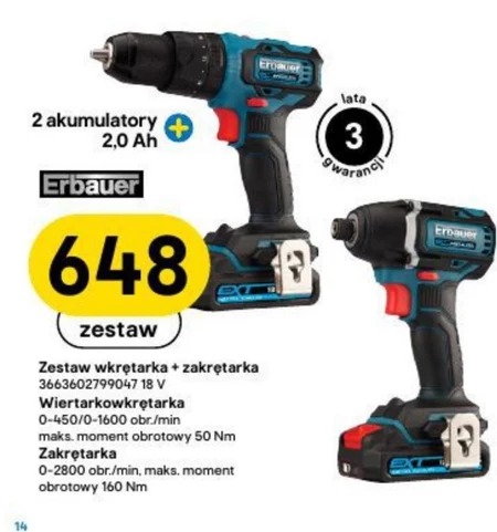 Akumulatorowa wkrętarka Erbauer