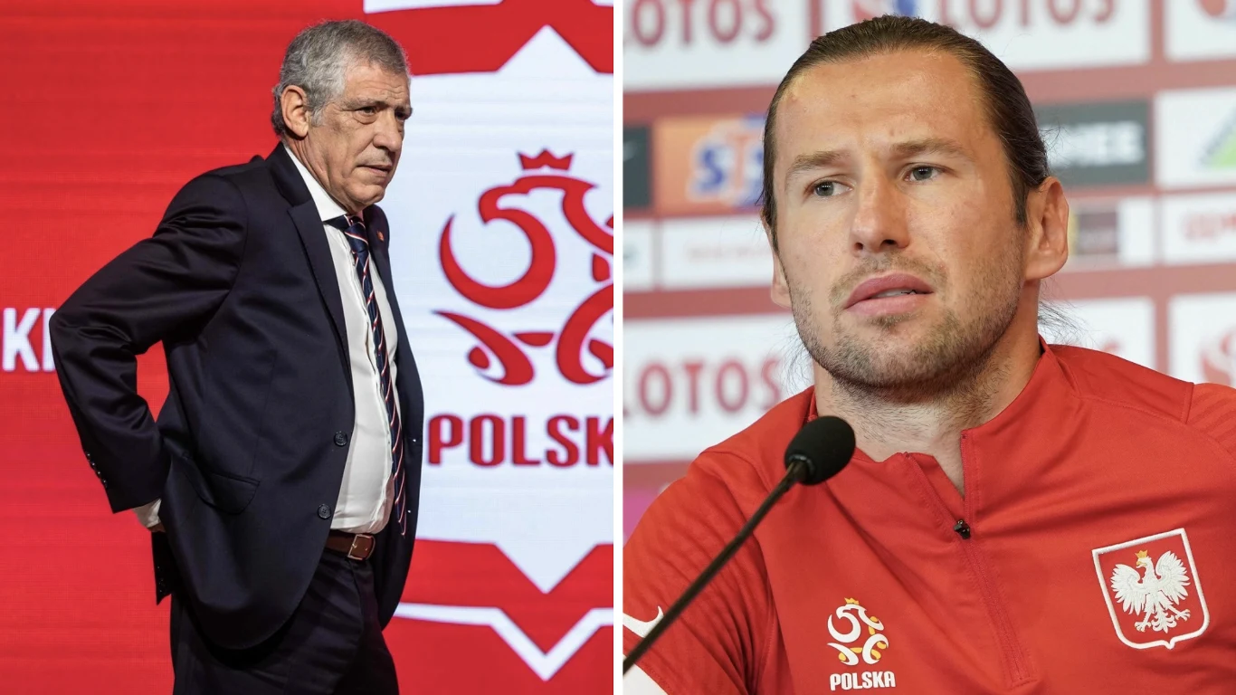 Grzegorz Krychowiak i selekcjoner reprezentacji Polski - Fernando Santos