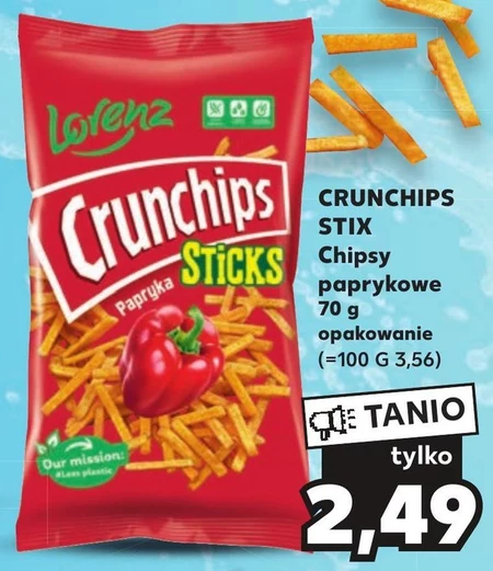 Crunchips Sticks Chipsy ziemniaczane o smaku papryka 70 g