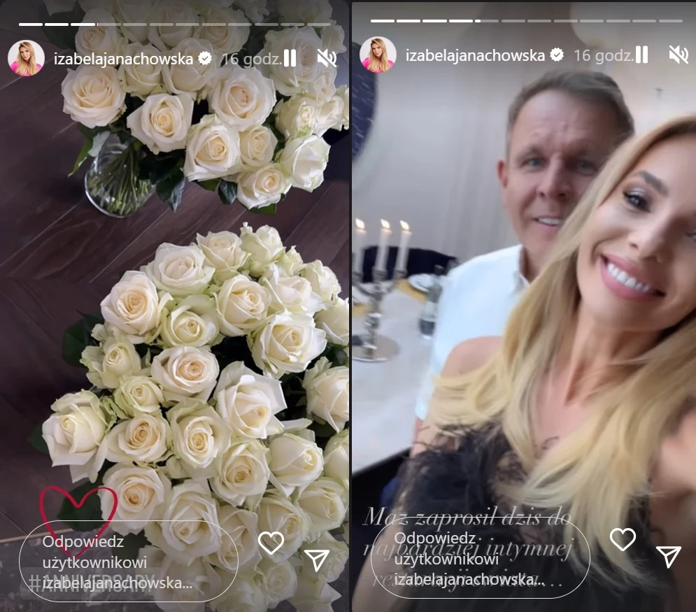 Janachowska i Jabłoński świętują rocznicę ślubu /https://www.instagram.com/izabelajanachowska/ Janachowska i Jabłoński świętują rocznicę ślubu /https://www.instagram.com/izabelajanachowska/