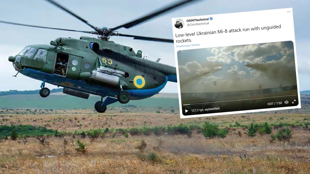 Spektakularny lot ukraińskich Mi-8 tuż nad ziemią