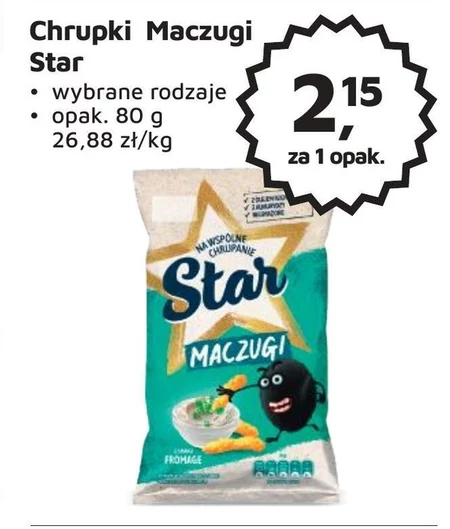 Star Maczugi Chrupki kukurydziane o smaku fromage 80 g