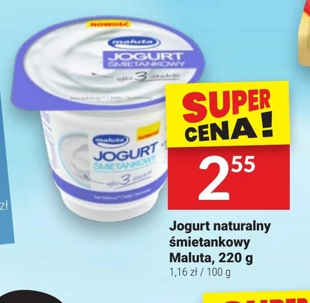 Maluta Jogurt śmietankowy naturalny bez laktozy 220 g