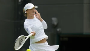 Iga Świątek podczas meczu pierwszej rundy Wimbledonu