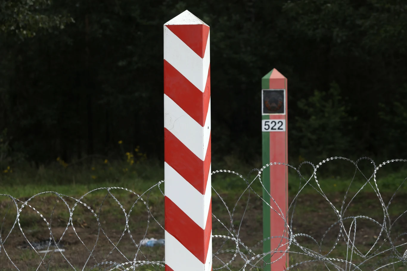 Słupy graniczne na granicy polsko bialoruskiej 