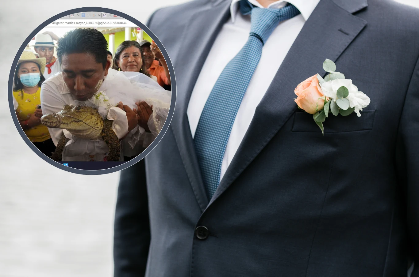 Meksykański burmistrz wziął ślub z samicą kajmana/ materiał zewnętrzny news.sky.com