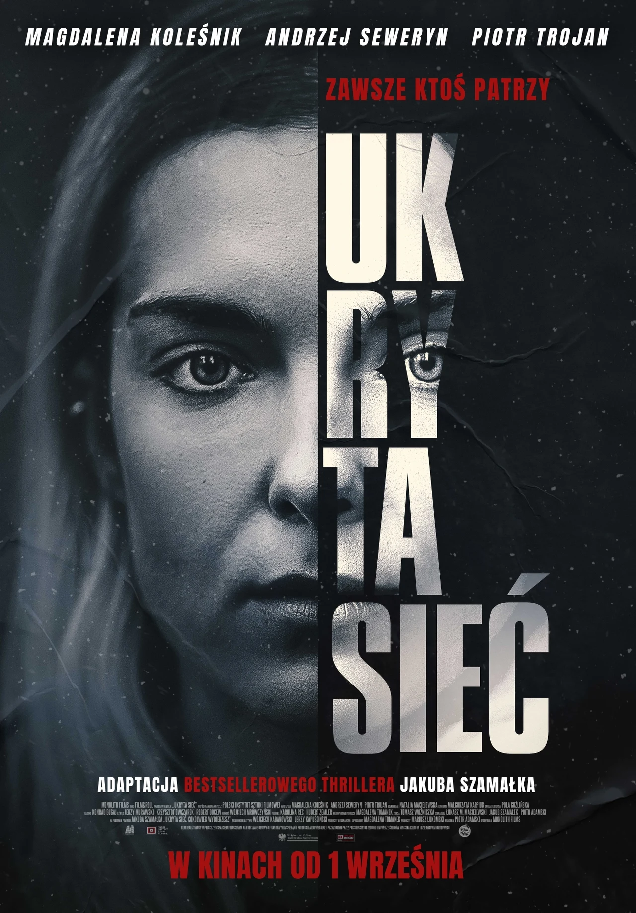 Magdalena Koleśnik na plakacie filmu "Ukryta sieć" Magdalena Koleśnik na plakacie filmu "Ukryta sieć"