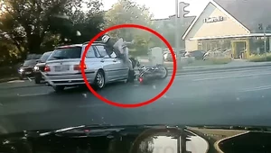 BMW nie ustąpiło pierwszeństwa - motocyklista nie miał szans wyhamować / screen YouTube/ Stop Cham