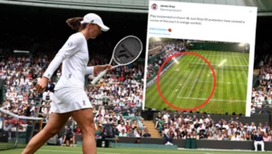Wimbledon. Aktywiści przerwali jedno ze spotkań, rozsypując konfetti. Z lewej strony zdjęcia - Iga Świątek