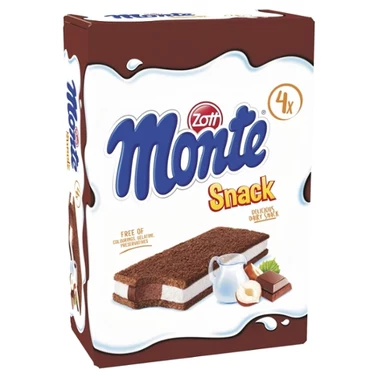 Zott Monte Snack Ciastko z kremem mlecznym i czekoladowo-orzechowym 116 g (4 x 29 g) - 0