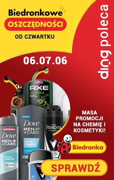 Kosmetyki i chemia w Biedronce - Ding Poleca Lipiec 2023