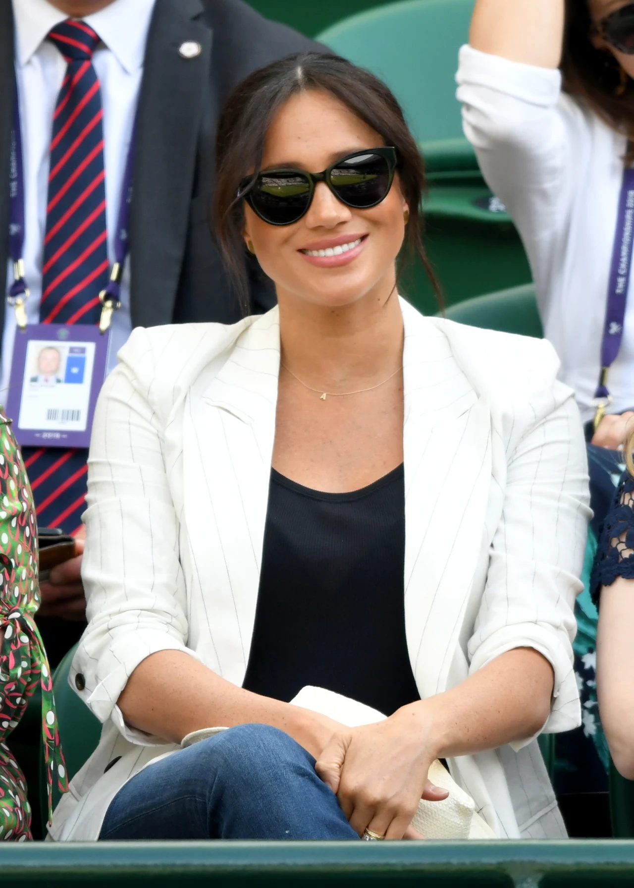 Meghan Markle na Wimbledonie w 2019 roku Meghan Markle na Wimbledonie w 2019 roku