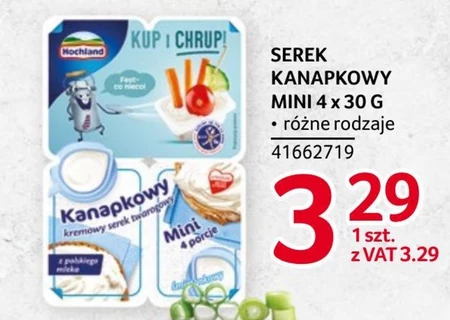 Hochland Kremowy serek twarogowy mini kanapkowy śmietankowy 120 g (4 x 30 g)