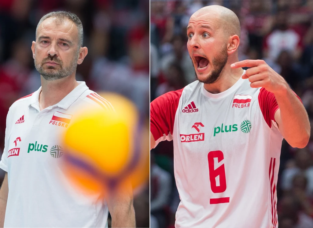 Reprezentacja Polski w siatkówce. Na zdjęciu selekcjoner Nikola Grbić oraz jego podopieczny Bartosz Kurek Reprezentacja Polski w siatkówce. Na zdjęciu selekcjoner Nikola Grbić oraz jego podopieczny Bartosz Kurek