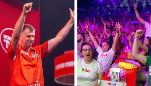 Krzysztof Ratajski wykorzystał wsparcie publiki i w świetnym stylu awansował do 1/4 finału Poland Darts Masters