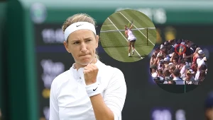 Wimbledon 2023. Wiktoria Azarenka zdecydowanie zbyt dużo siły włożyła w jeden ze swoich ataków na pole rywalki...