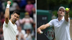 Novak Djoković i Hubert Hurkacz (PAP/EPA/NEIL HALL) 