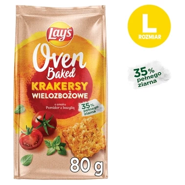 Lay's Oven Baked Krakersy wielozbożowe o smaku pomidor z bazylią 80 g - 1