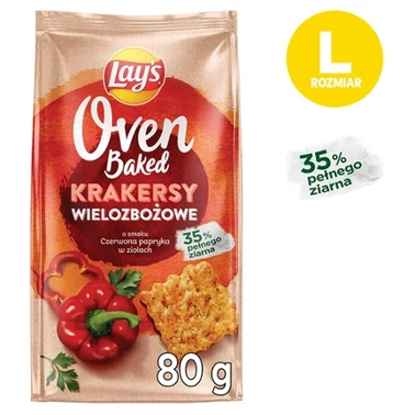 Lay's Oven Baked Krakersy wielozbożowe o smaku czerwona papryka w ziołach 80 g - 1