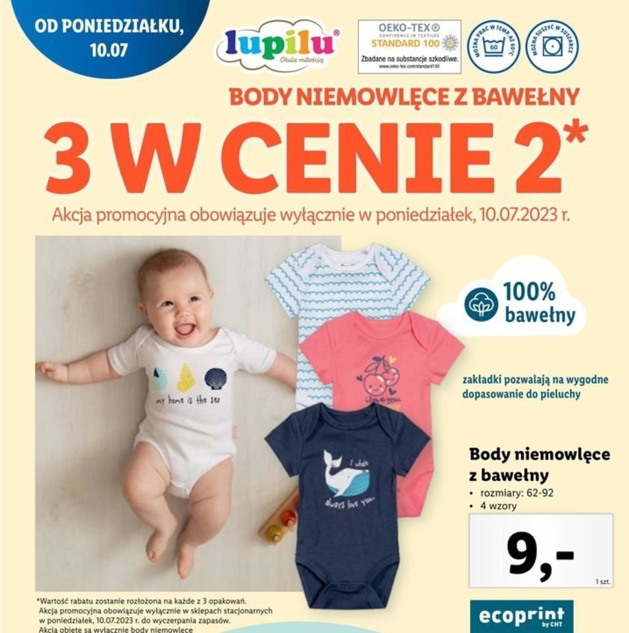 Promocja na body niemowlęce w Lidlu 