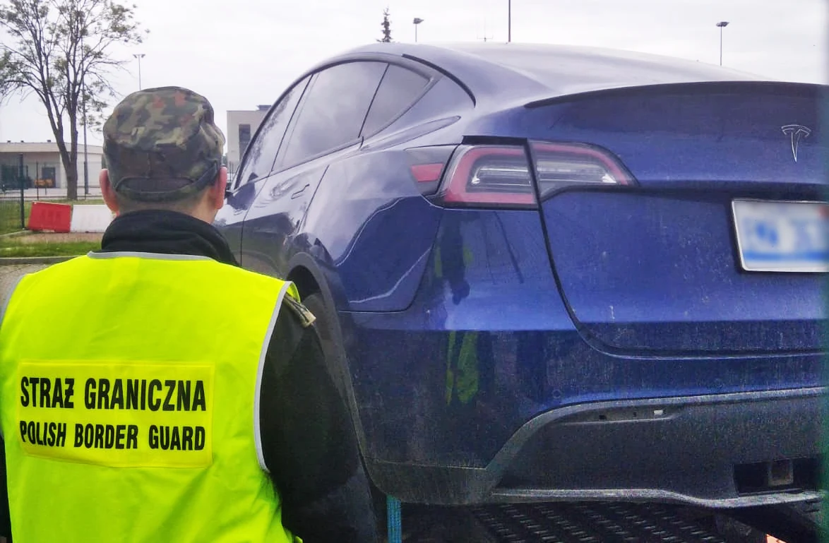 Samochody elektryczne też się kradnie Fot. Nadbużański Oddział Straży Granicznej 