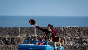 Timothée Chalamet na planie filmu "Wonka"