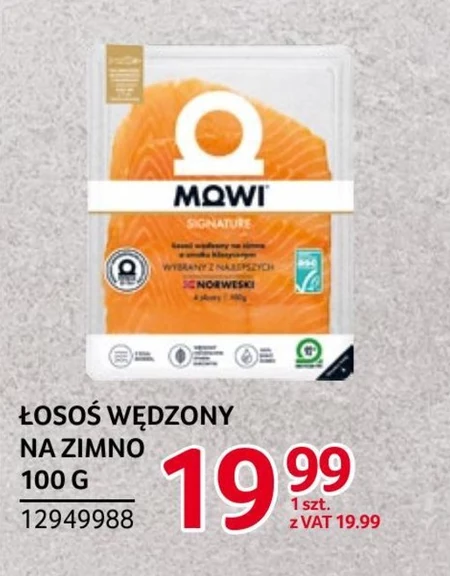 Mowi Signature Łosoś wędzony na zimno o smaku klasycznym 150 g (6 sztuk)