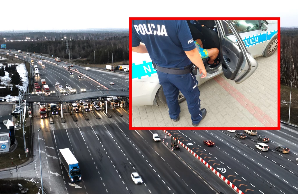 Był tak pijany, że nie trafił w bramki na autostradzie