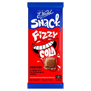 E. Wedel Snack Czekolada mleczna o smaku coli ze strzelającym cukrem 90 g - 2
