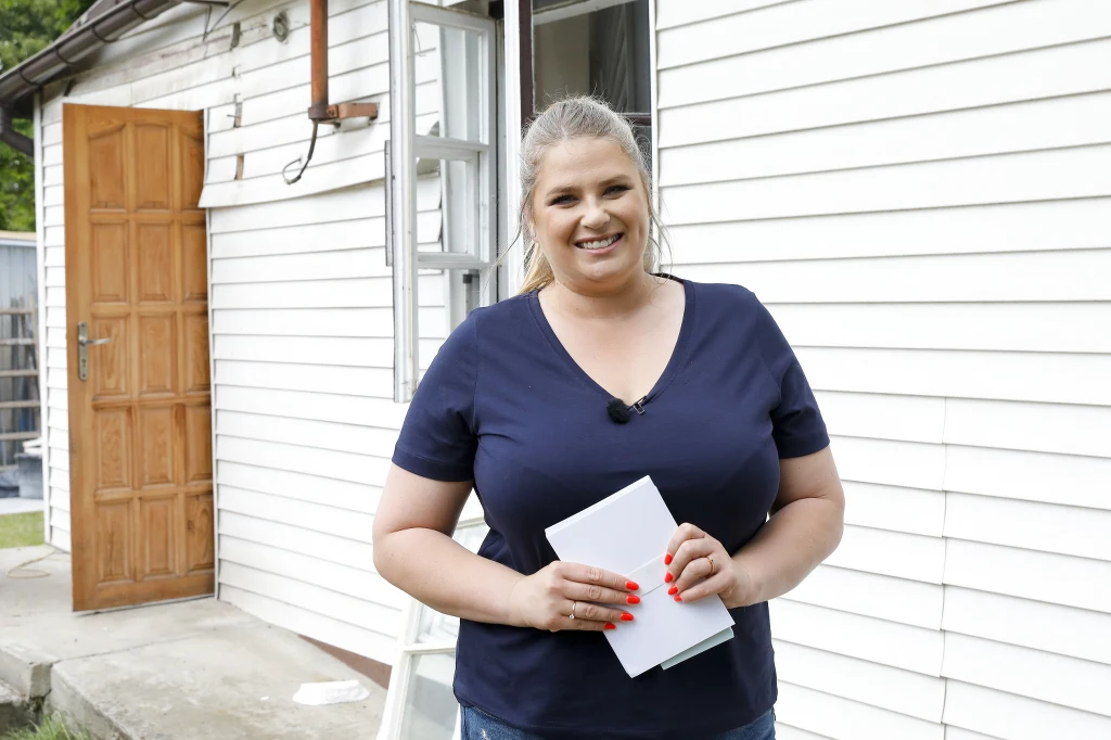 Elżbieta Romanowska na planie "Naszego nowego domu" Elżbieta Romanowska na planie "Naszego nowego domu"