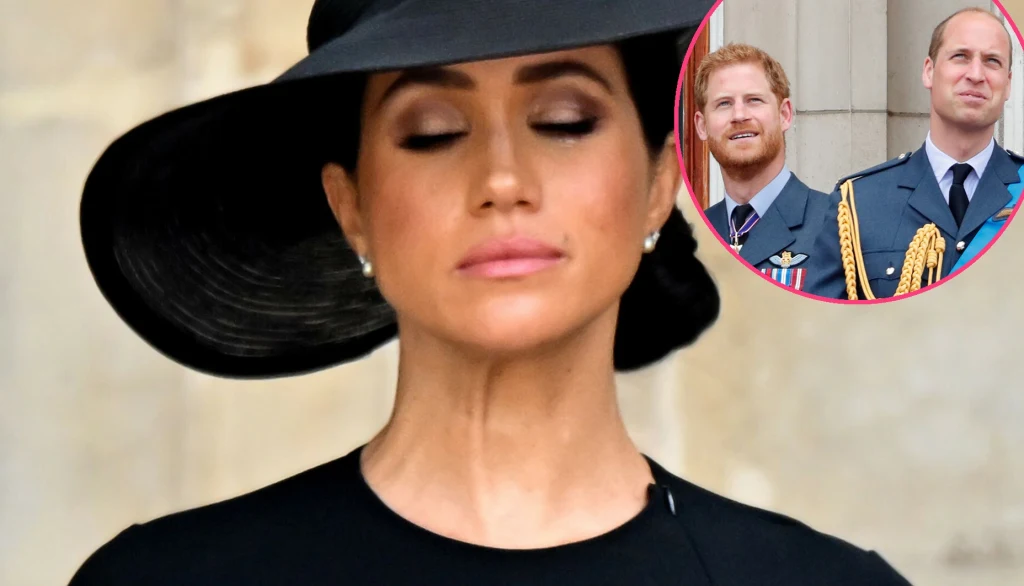 Meghan Markle oraz książę Harry i książę William