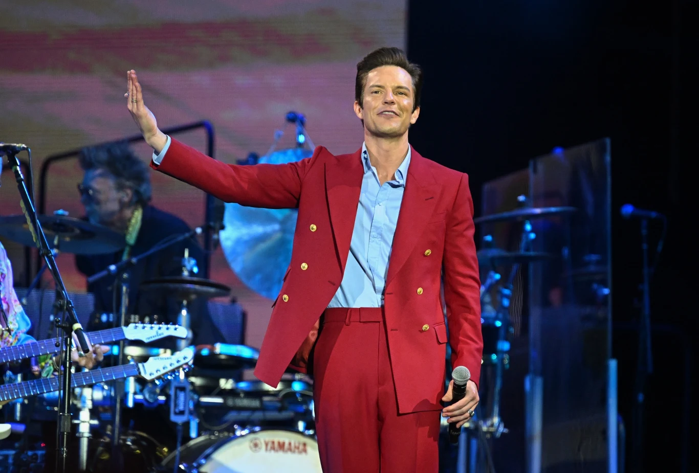 Brandon Flowers na scenie podczas Glastonbury 2023 Brandon Flowers na scenie podczas Glastonbury 2023