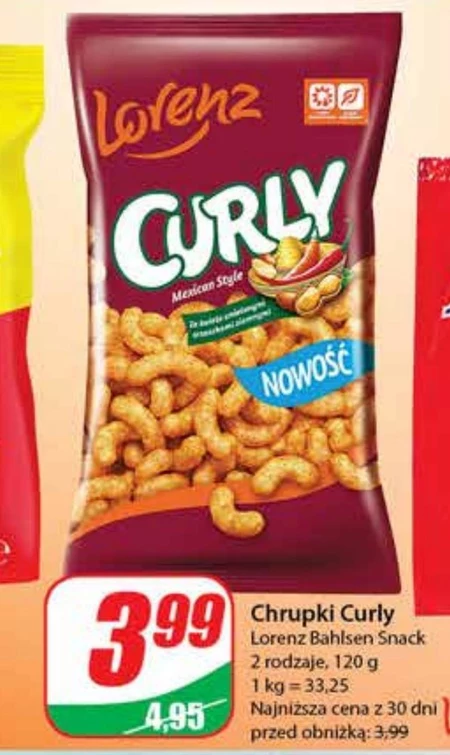 Lorenz Curly Mexican Style Chrupki kukurydziane ze świeżo zmielonymi orzeszkami ziemnymi 120 g