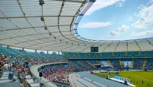 Prawie pełne trybuny Stadionu Śląskiego w czasie Diamentowej Ligi - Memoriału Kamili Skolimowskiej