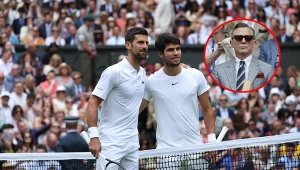 Zdjęcie: Carlos Alcaraz, Novak Djoković i Daniel Craig